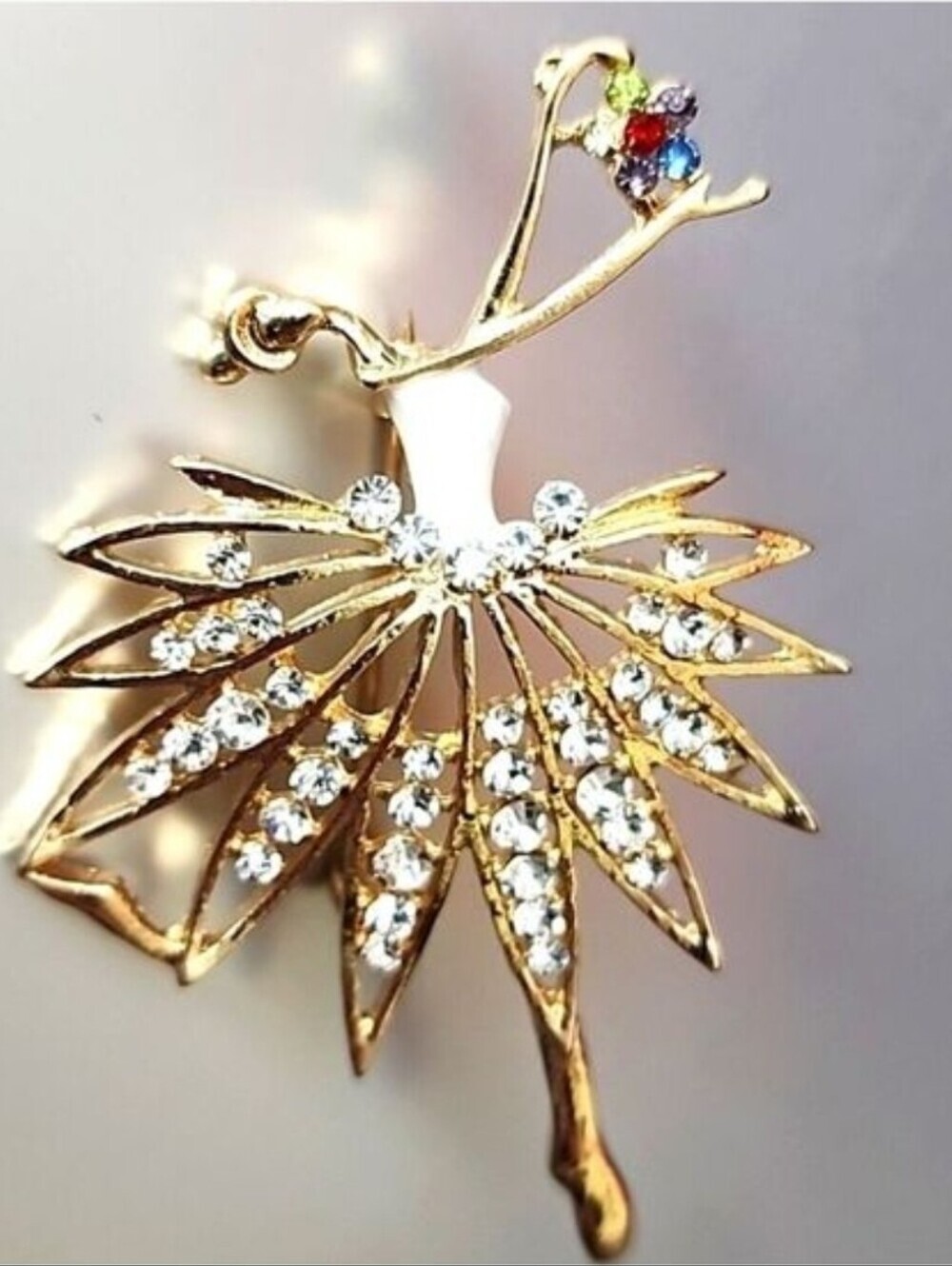 BALLERINA Gemstone and Pearl Brooch